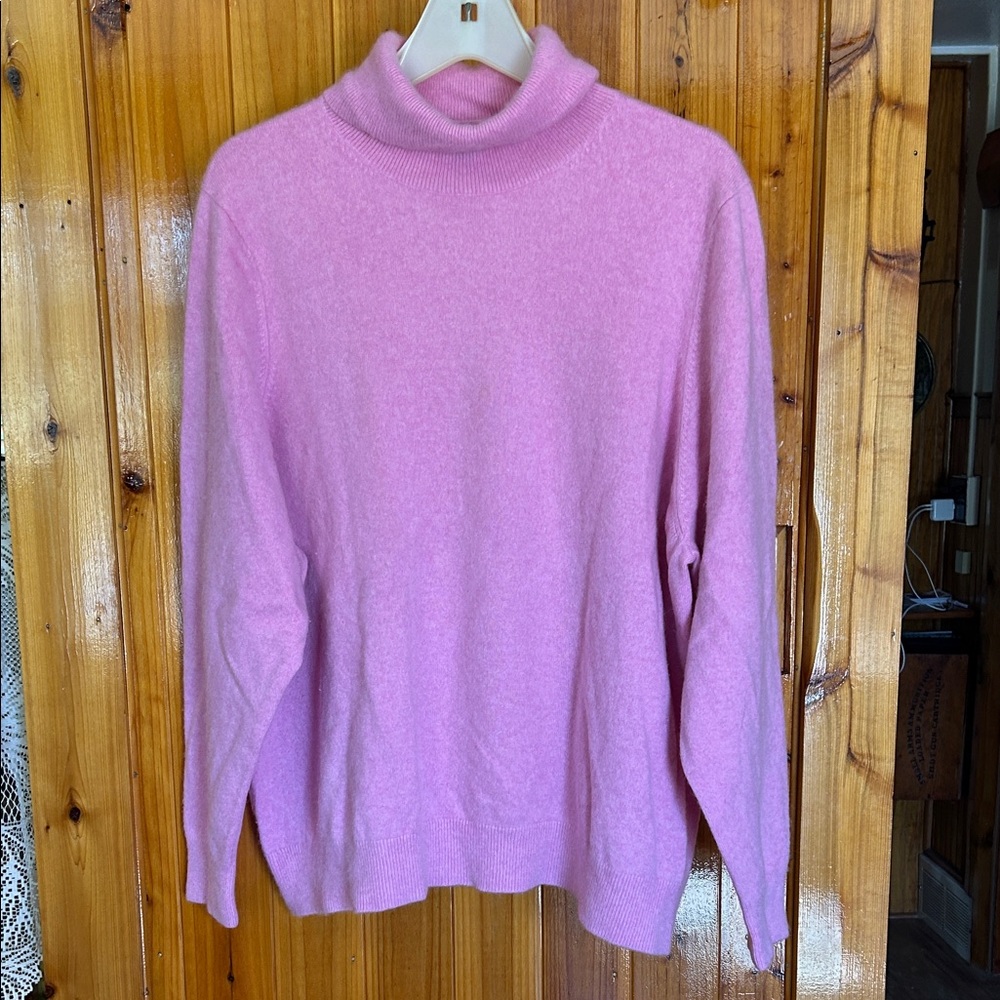 Lands' End Soft Pink Turtleneck Sweater